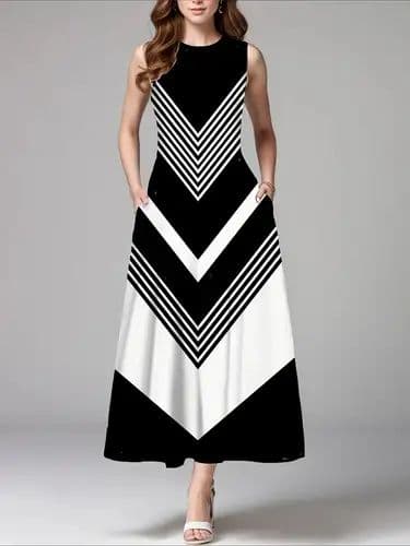 Geometric Monochrome Maxi
