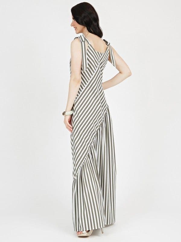 Cross-Back Striped Dress