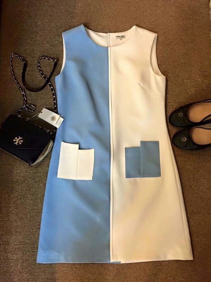 Two-Tone Pastel Shift Dress