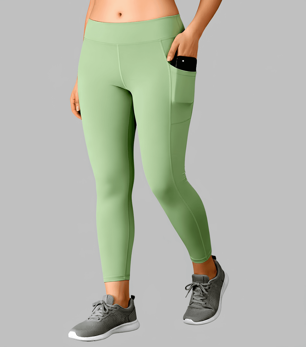 WUGO Women's High-Stretch Yoga Pants & Leggings - Pista Green
