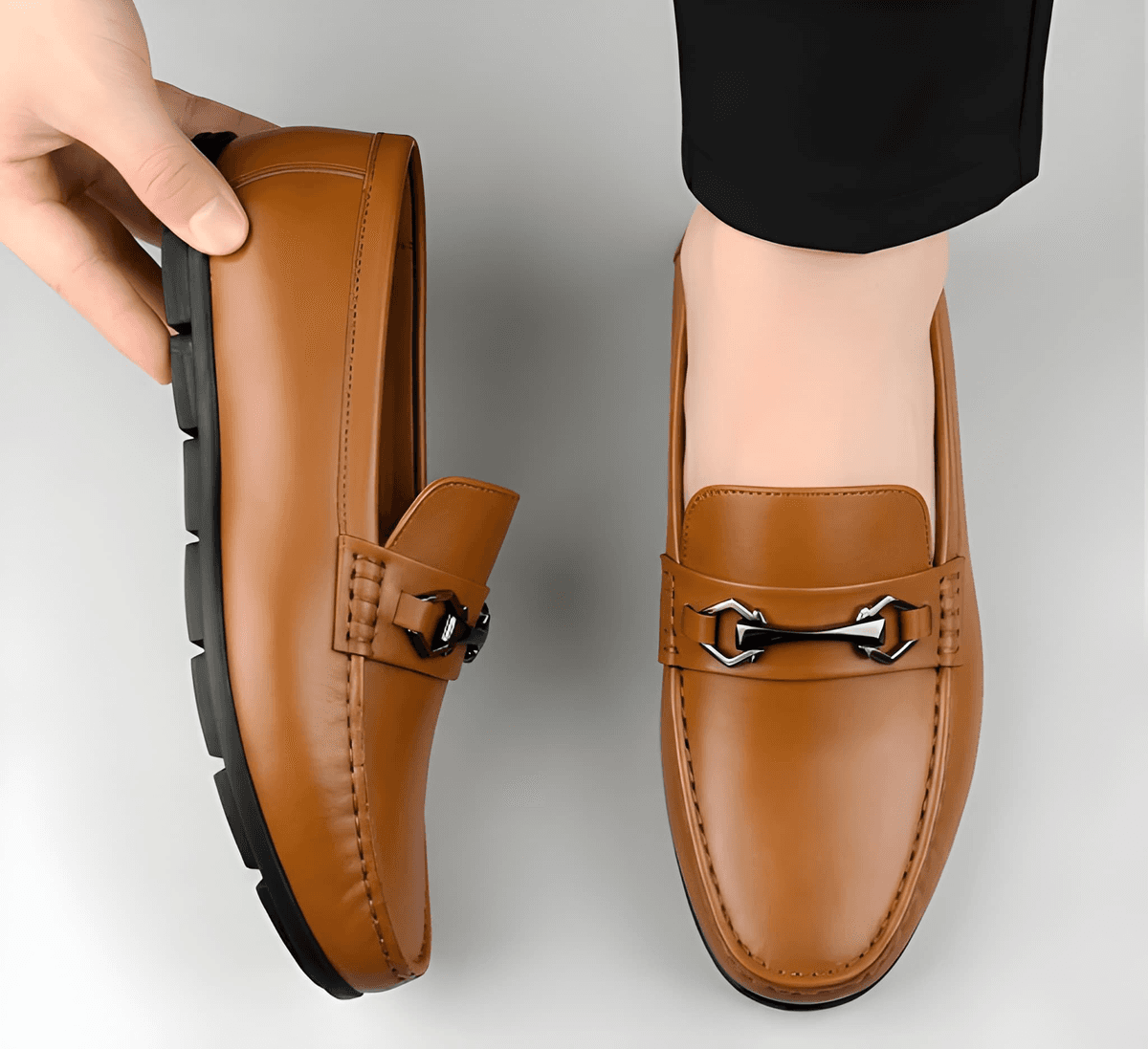 WUGO Men's Casual Slip-On Loafers - Tan