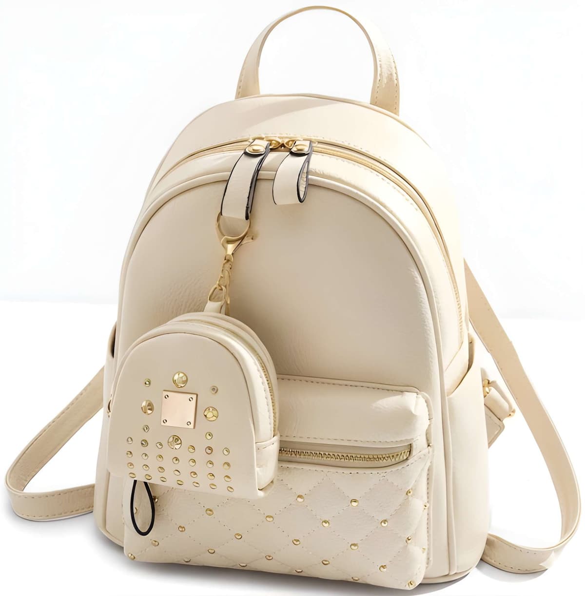 WUGO Women's Lightweight PU Leather Backpack - Pink