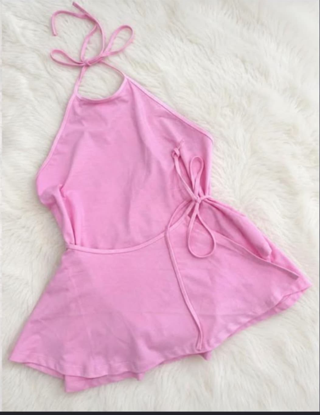 Zara Bubblegum Pink Halter Neck Side-Tie Peplum Top